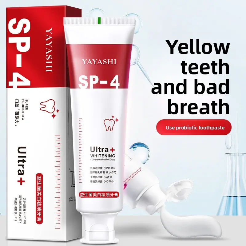 Probiotic Whitening Toothpaste for Stain Removal and Fresh Breath, Daily Oral Care for the Whole Family, 120g Tube, Whitening Effect