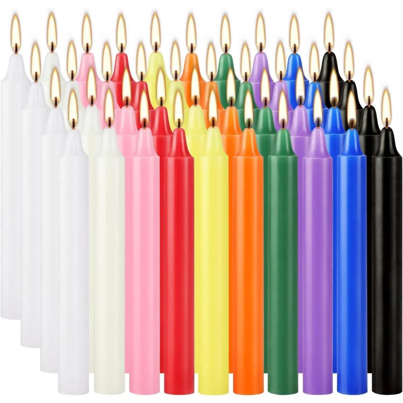 40 Pack Spell Chime Candles-4 Inch Multi-Colored Taper Candles Sticks-for  Decor Kitchen Decor Wedding Decoration-10 Colours