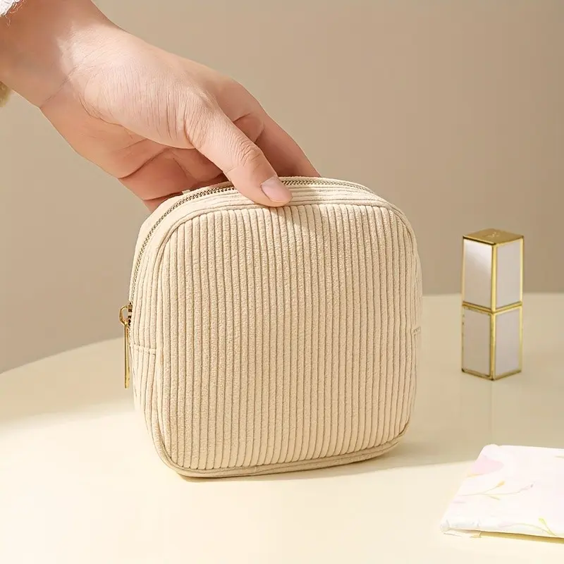 Minimalist Sanitary Pad Storage Bag, Travel Cosmetics Organizer, Pure Color Cotton Swab Holder, Makeup Storage Box, Makeup Bags, Toothbrush Case, Keychain Cable Organizer, Ideal Gift Choice