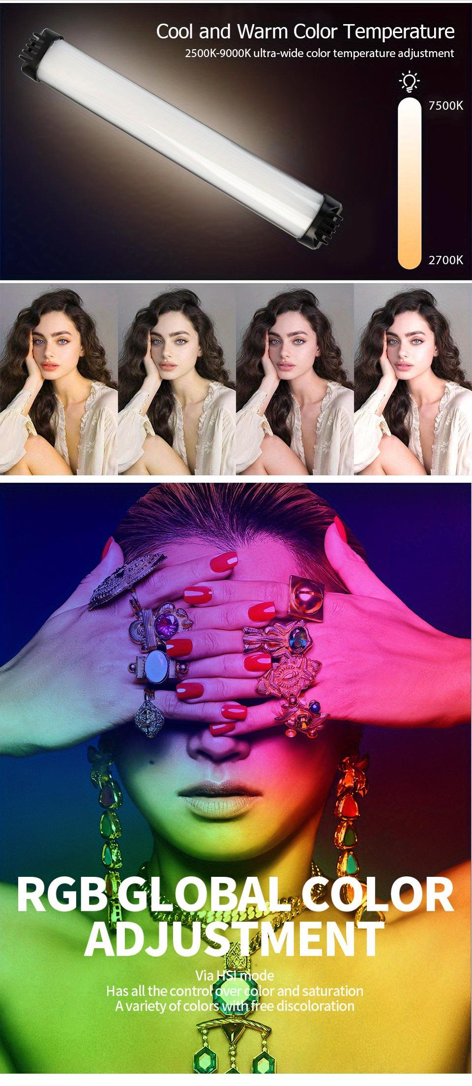 360 Full Colorful LED Lamp Fill Light RGB Video Light Wand Photography Lighting Stick Party Handheld Flash Speedlight With Tripod Stand For Video Shooting Live Streaming