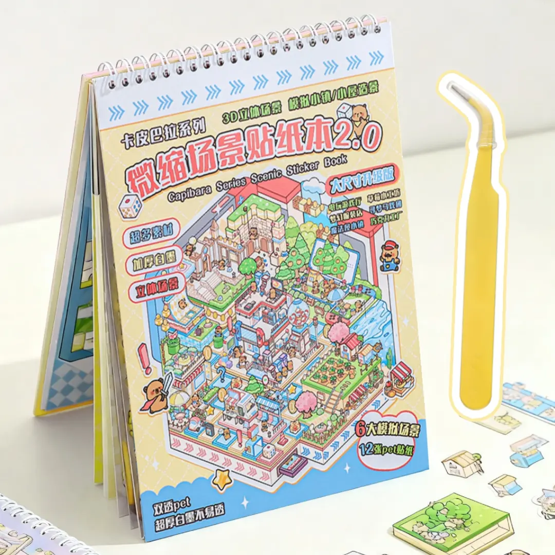 Capybara 3D Sticker Book, 20 Unique Pop-Up Stickers for Crafting, Ideal Gift for DIY Enthusiasts