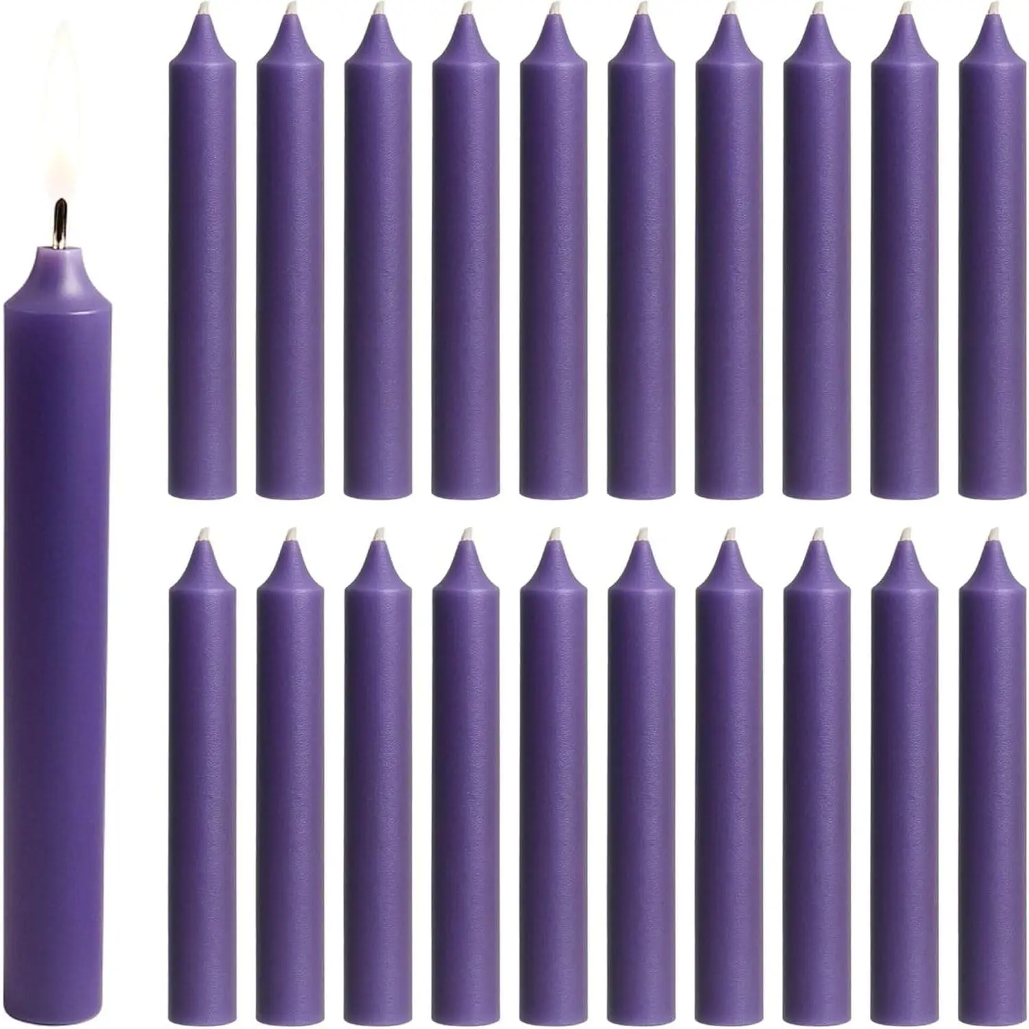 Chime Candles (20 Count), Unscented Dripless Tapers, 4 Inch Tall 0.5 Inch Diameter, 2 Hour Long  Paraffin Wax, for Angel Chime Carousels and Holders