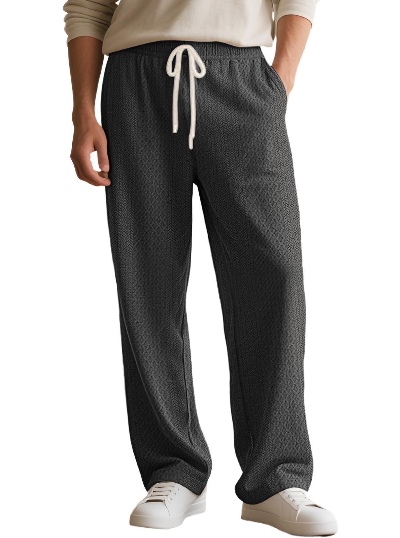 New loose casual sports pants with textured jacquard knit, European and American , available on Temu