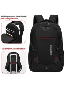 Men's Laptop Backpack, 16.5 Inch Large Capacity Business Travel Bag, Waterproof Anti-Theft University School Backpack, with Luggage Strap and Earphone Hole