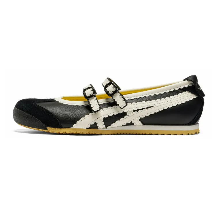 Onitsuka Tiger Mexico 66 TGRS Women’s Fashionable Comfortable Mary Jane Shoes Black White Verifiable, with credentials and supporting global authentication