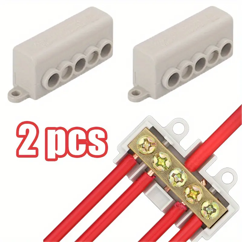 2pcs Universal 1-in-4-out Line Terminals - Heavy-Duty Splitting Connector for Complex Residential Links & Factory Installations