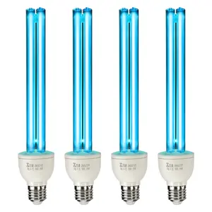 VEVOR UV Light Bulb, 4 Pack, 25W Replacement Ultraviolet UVC Lamp with Ozone, 253.7 nm+ 185 nm Wavelength UVO Light Bulb, E27 Universal, for 400 sqft Living Room, Classroom, Office, Restaurant