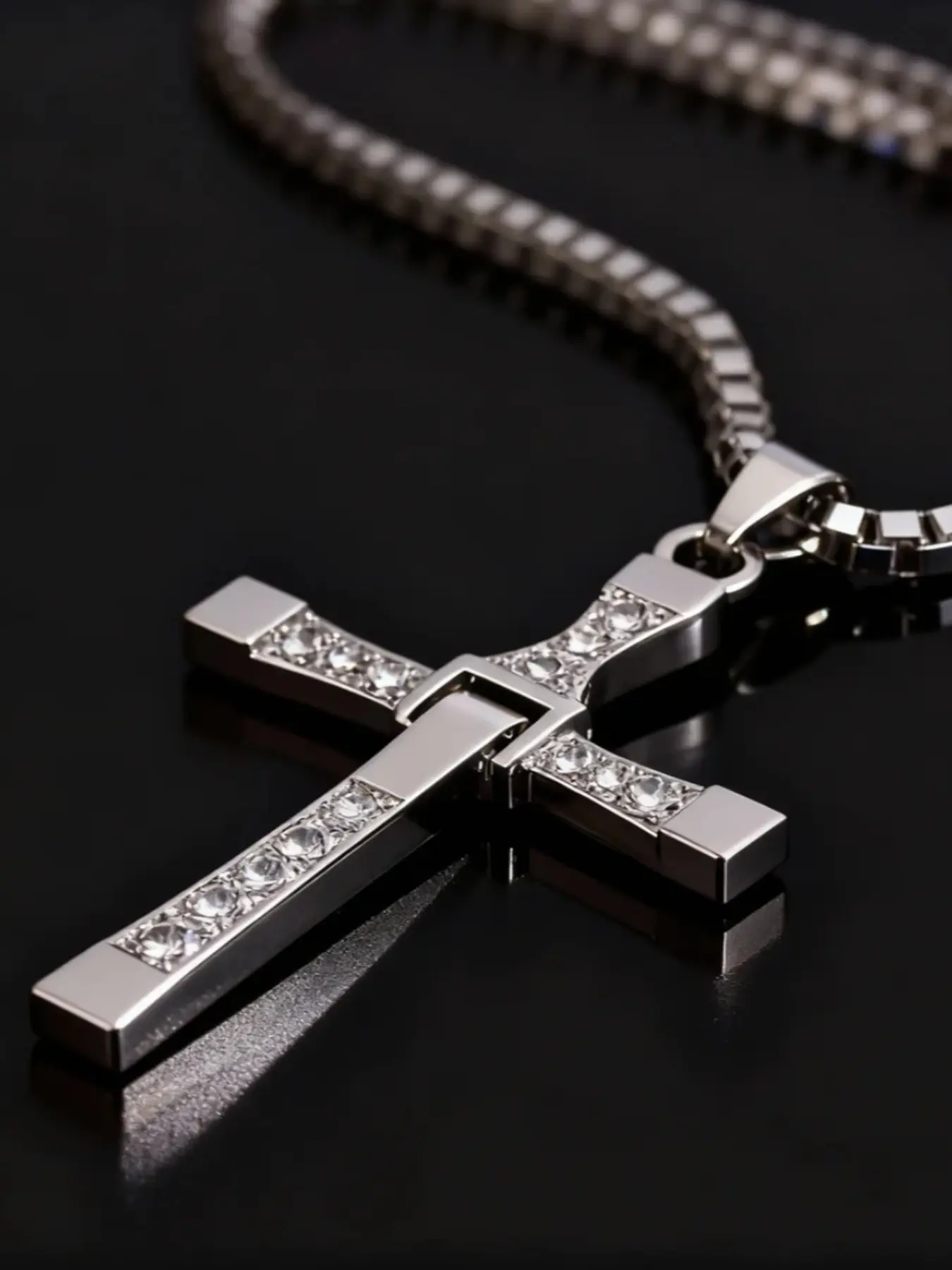 Shimmer Hub The Fast and Furious Dominic Toretto Cross Pendant Necklace Cross Shiny, Trendy, Unisex Street Style Cross Chain Design Cuban Link Chain Dainty Cross Necklace Cuban Links Necklace