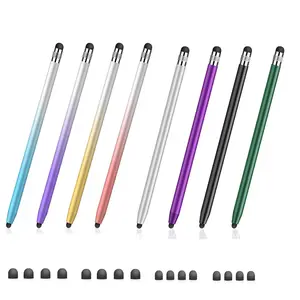 MEKO 4/8 PACK  Stylus Pens, 2 in 1 Stylus Pen for Touchscreen High Sensitivity Capacitive Stylus for iPad, iPhone, Android Samsung Tablets Skylight Calendar All Universal Touchscreen Devices with 8 Rubber Tips