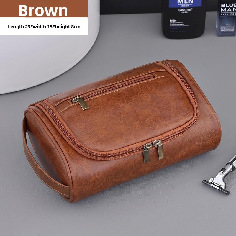 💼 Portable PU Men's Makeup & Toiletry Bag – High-End, Large Capacity, Waterproof.Perfect Travel Organizer for Men!