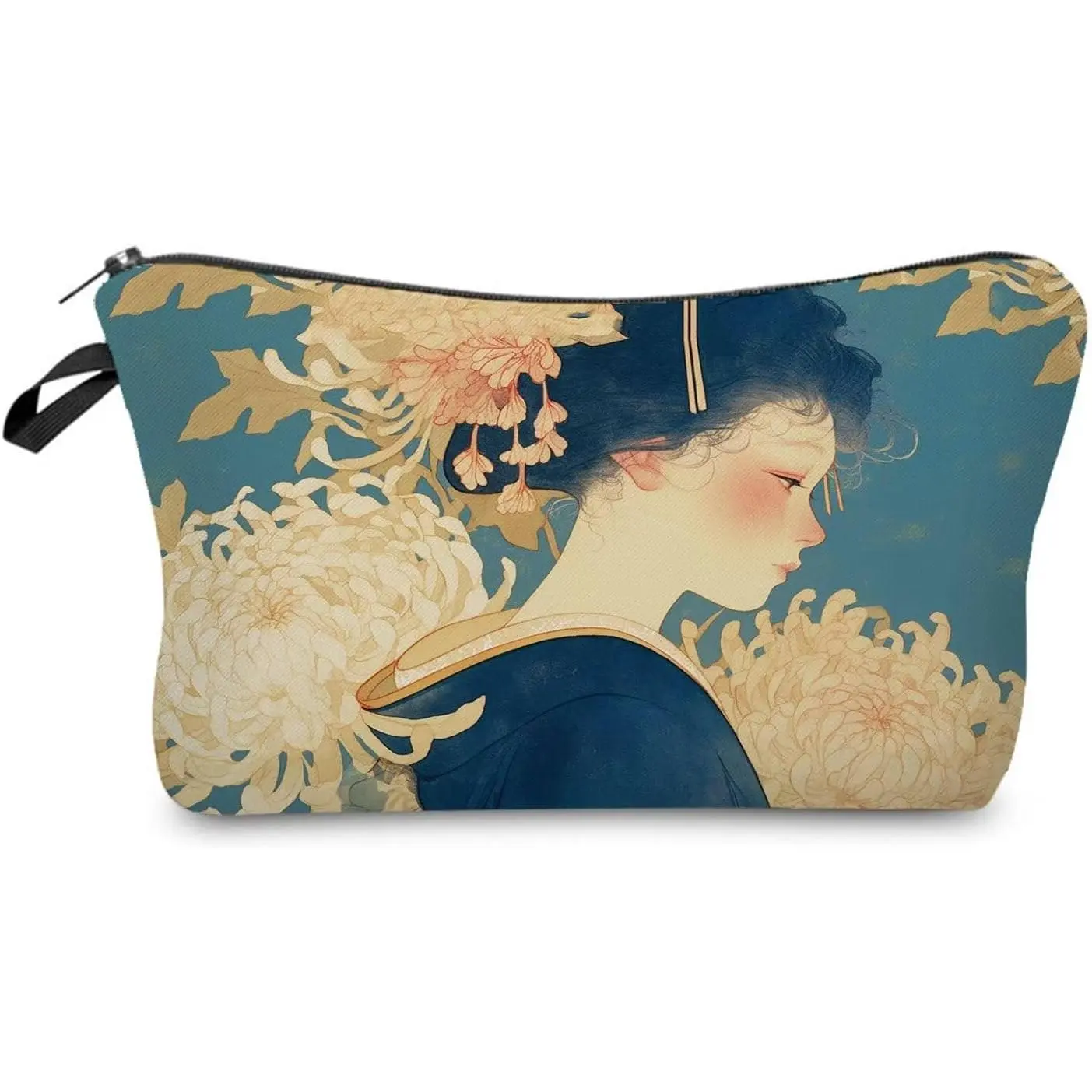 Geisha Small Makeup Zipper Bag |  Geisha Printed  Organizer Pouch,  Geisha  for Women , Cute Travel Toiletry Bag
