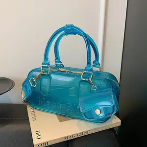 PVC Jelly Transparent Bag for Women, 2026 New Fashion Unique Single Shoulder Crossbody Bag, Casual Versatile Handbag, Pillow Bag Style