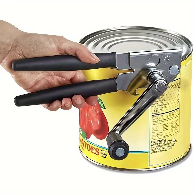 Manual Can Opener, Metal Design, Extra Long Comfortable Handle, Large Easy-To-Use Knob, Ideal for Big Cans, Handheld Style, Can Openers for Seniors