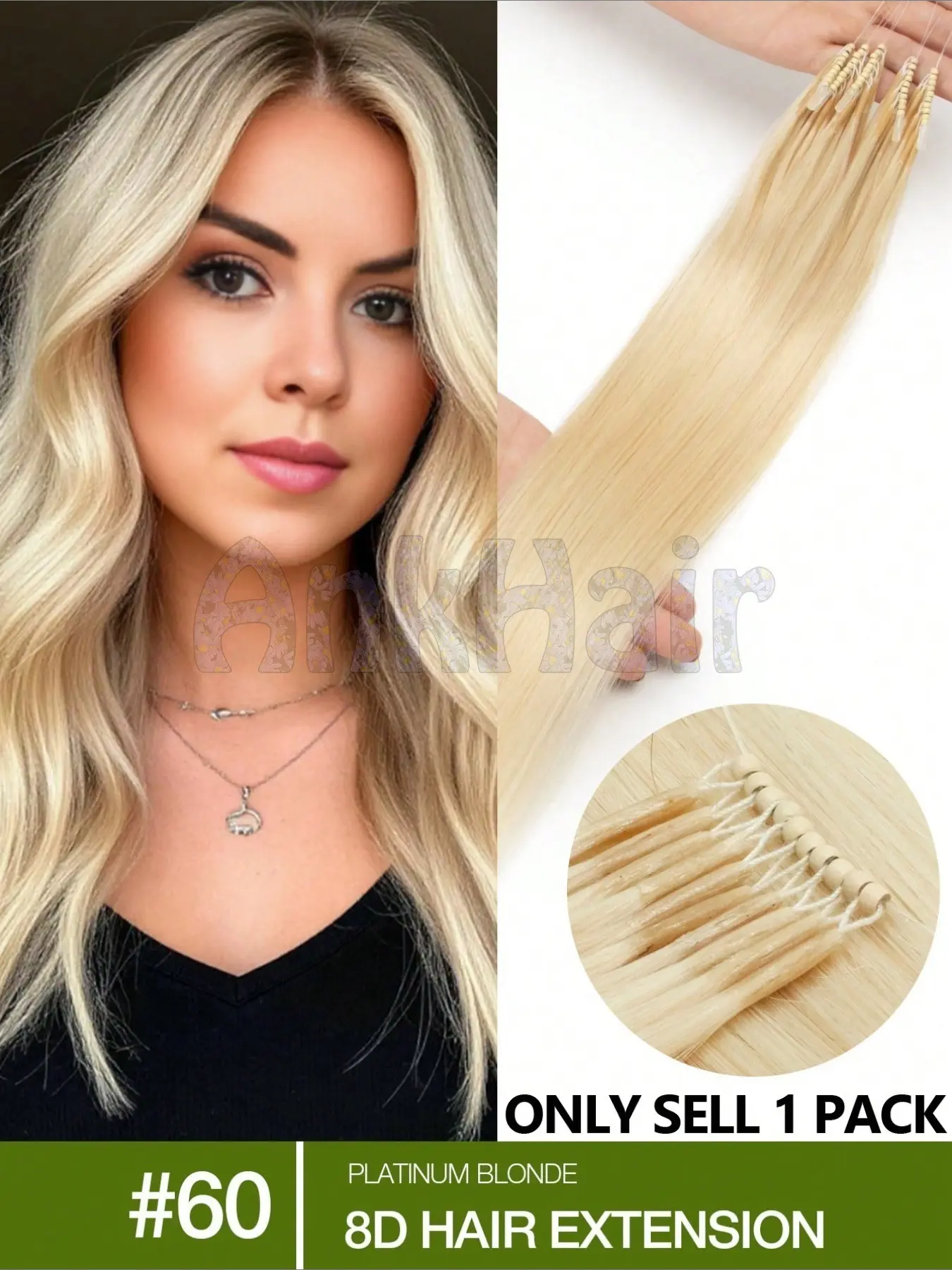 8D Micro Link Nano Beads Hair Extensions, Invisible No Trace, Seamless Natural Straight Hair, Easy Installation, Perfect for Long Hair Lengthening