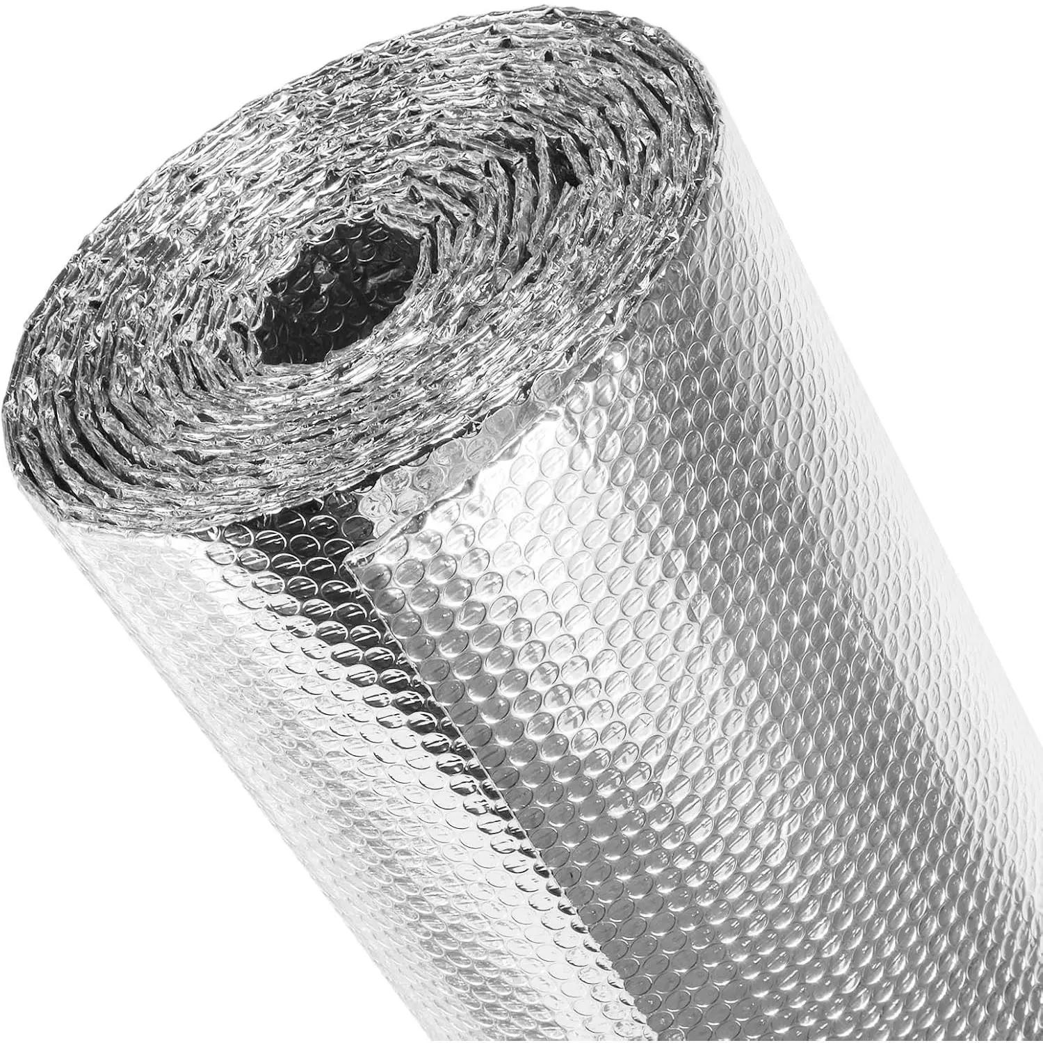 Reflective Aluminum Foil Bubble Insulation Rectangular Sheet, Double-Side Window Heat Blocking for Summer, 48"x10Ft Large Area Single Roll for RV, Garage Door