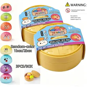 Mystery Expression Dumpling Squishy Toy Set of 3, Soft Stress Relief Play Dough, Perfect Party Birthday Gift, Unisex Design squeeze toy