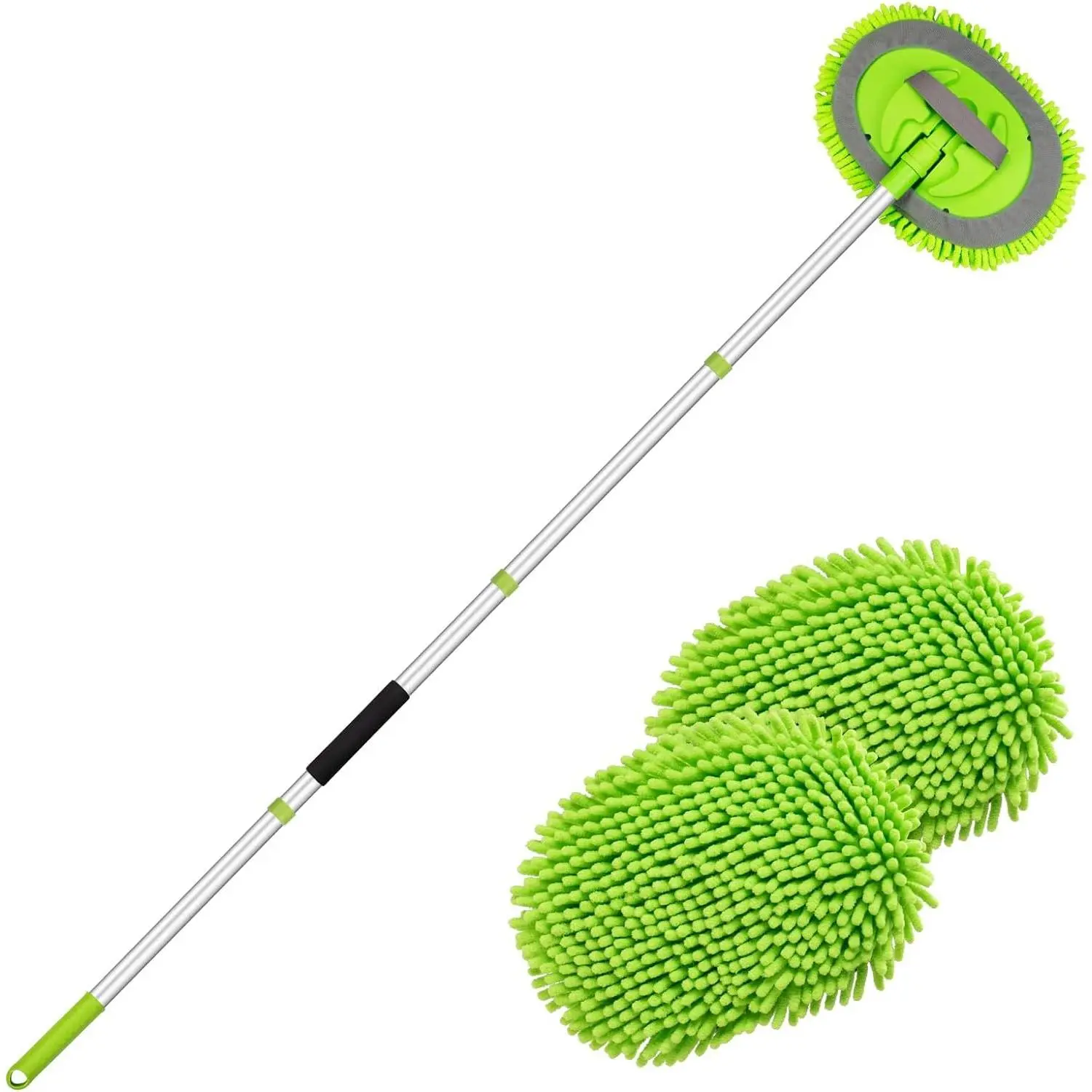 62"  Wash Brush Kit Mitt Mop Sponge with Long Handle Chenille Microfiber  Cleaning Brush Kit Supplies  Washing Mop Kit  Care Kit of Scratch-Free   for  RV