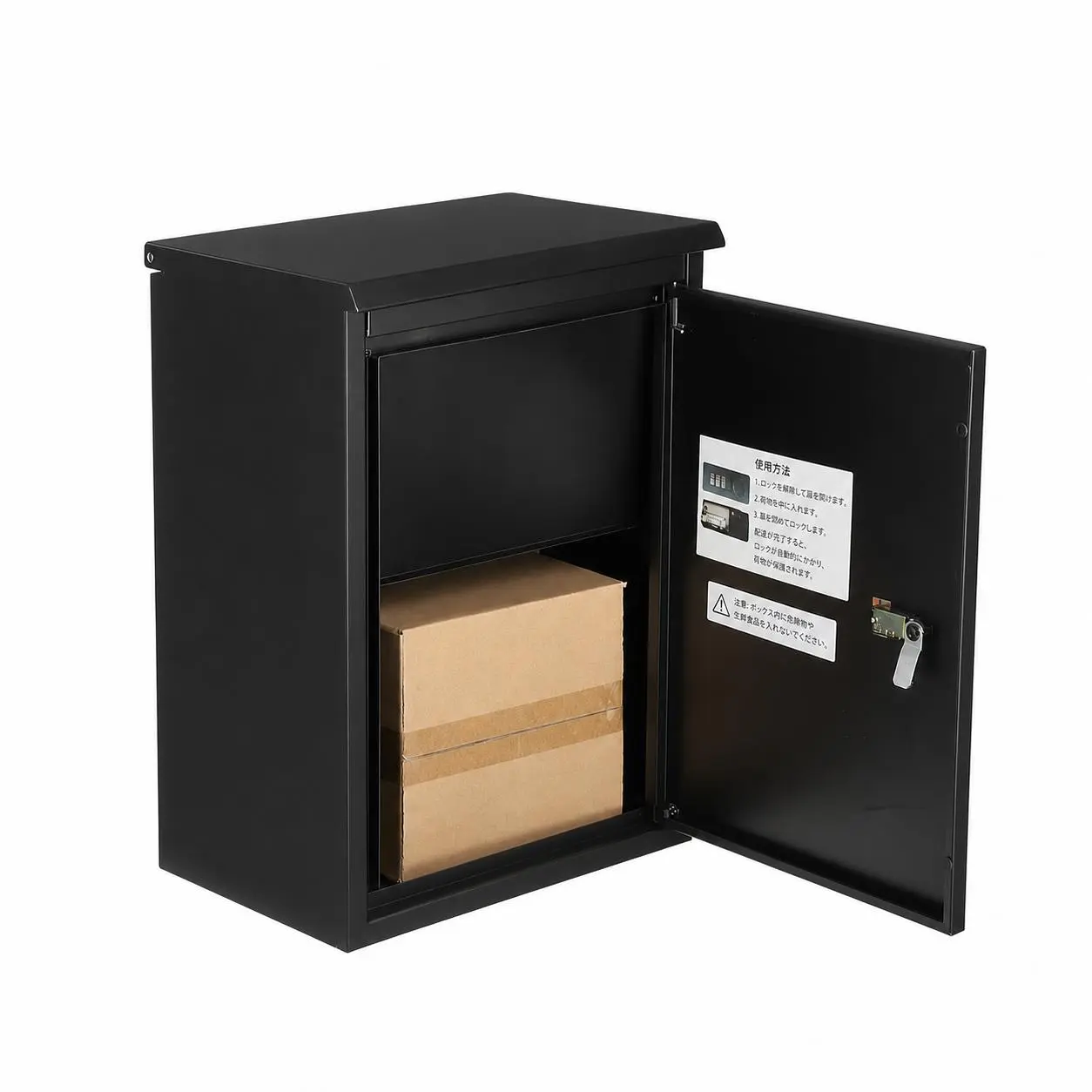 Extra Large Anti-Theft Galvanized Steel Parcel Drop Box – Secure Outdoor Wall-Mounted Mailbox with Code Lock – Weatherproof Package Delivery Solution for Porch or Curbside, Black or White