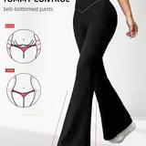 New Women's Cross Design Fitness Joggers, High Waist Flare Pants, Fitness Trousers, Slim Fit, Ideal for Gym, Pilates, Yoga, Outdoor Activities, All Seasons