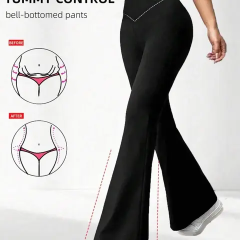 New Women's Cross Design Fitness Joggers, High Waist Flare Pants, Fitness Trousers, Slim Fit, Ideal for Gym, Pilates, Yoga, Outdoor Activities, All Seasons