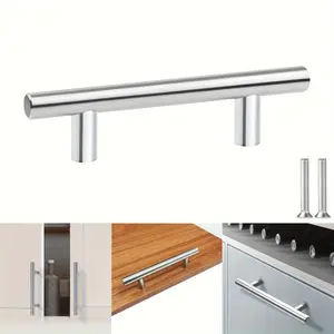 20 Pack Stainless Steel Cabinet Handles - 5.9 Inch Brushed Nickel Knobs, 3.7 Inch Hole Center to Center, Modern Kitchen Hardware, Easy to Install Durable Drawer Pulls, Minimalist Design, Sturdy Construction, High-Quality Surface Finish, Home Renovation Es