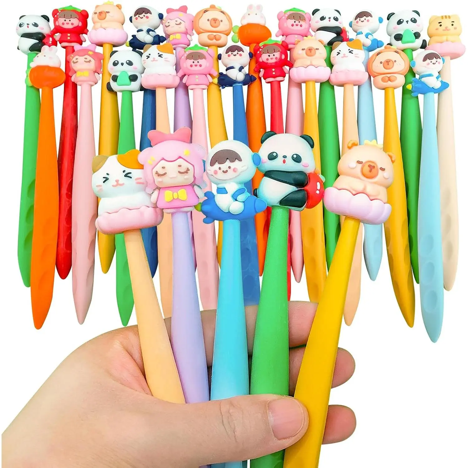 24 count Cute Bobblehead Erasers for  Fun School Supplies Kawaii Pencil Erasers for Classroom Rewards Gifts.