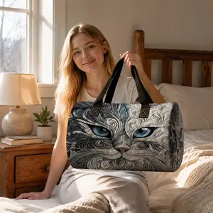 Large Capacity New Quilted Bag, Women's Handbag, Men's Handbag, Storage Bag, Retro Fashion Print, 18.31in*8.27in*8.27in, Sports Bag