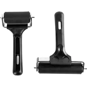2-Pack 4 Inch & 2.2 Inch Rubber Rollers for Crafting Printmaking Ink Rolling Painting Gluing and Stamping Tools