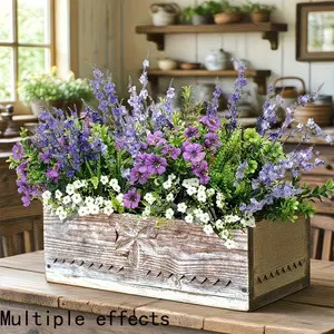 A collection of 18 artificial flowers and plants featuring the theme of purple, suitable for all seasons - UV-resistant and fade-resistant artificial shrubs such as lavender and violets, which are suitable for indoor and outdoor gardens, porches, and wind
