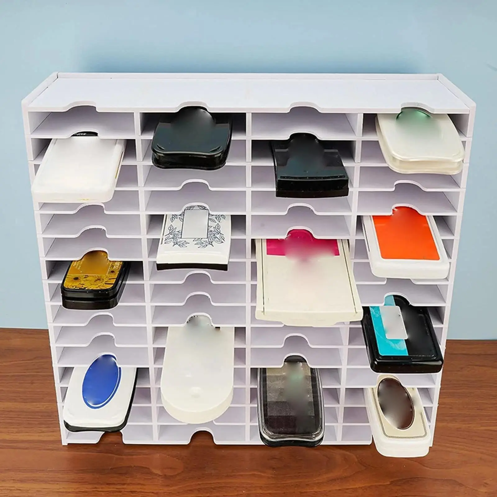 Multifunctional PVC Desktop Organizer Rack, Stamp and Seal Holder, Tape Sorter, Desk Accessories for Office and Home Use