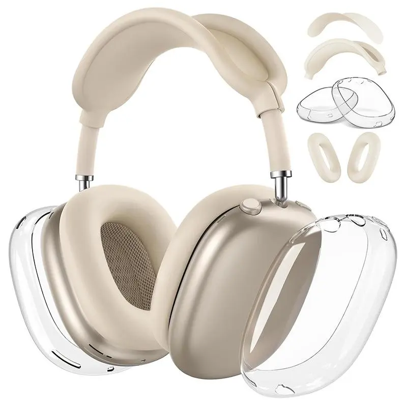 4-in-1 PVC Over-Ear Headphone Protective Kit, Fullcoverage Accessory with Earpads Covers, Headband Protector, Scratchresist Daily Bag Accessory for Luggage & Bags