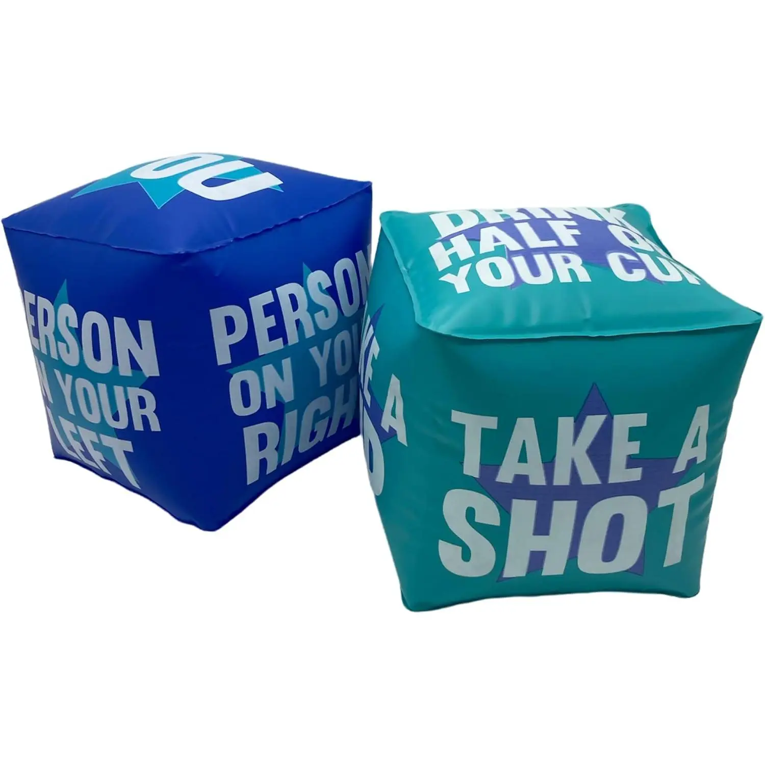 Drinking Game for Adults - Blow Up Dice PVC Inflatable and Reusable 2 Dice - 10" - Jumbo Dice for Indoor Outdoor Fun Games, Pool Parties, Lawn Floor Games