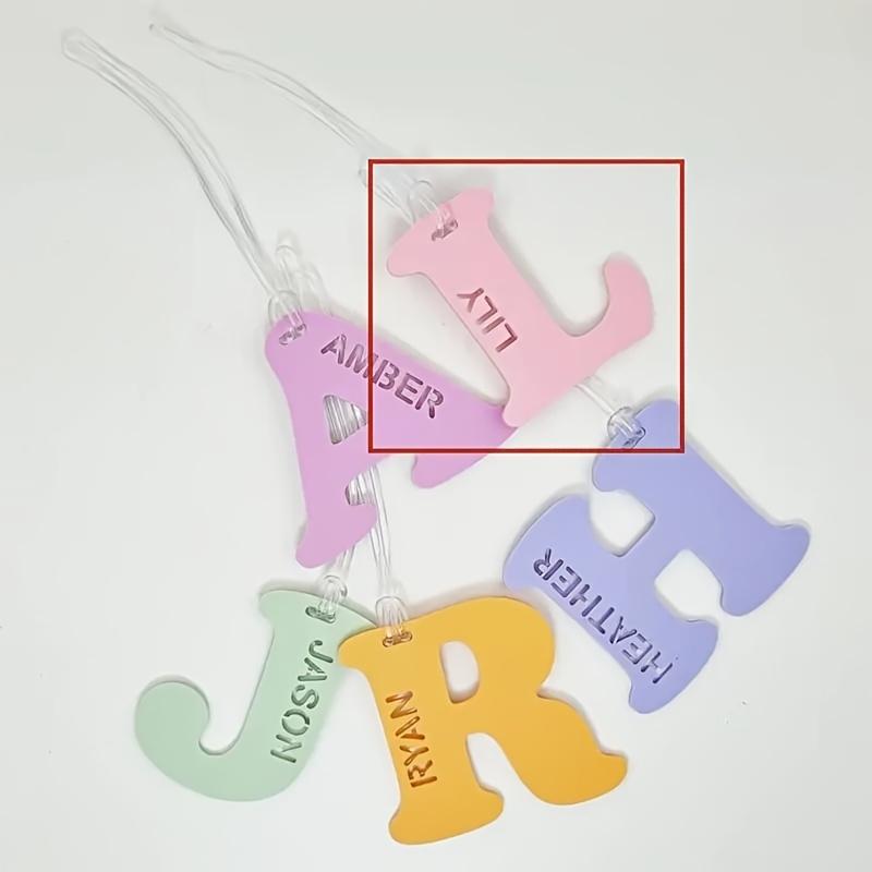 Customized Acrylic Letter Keychain - Personalized Initial Tag with Lobster Clasp, a Stylish Accessory for Women'S Bags And Cups, Perfect for Thanksgiving Gifts
