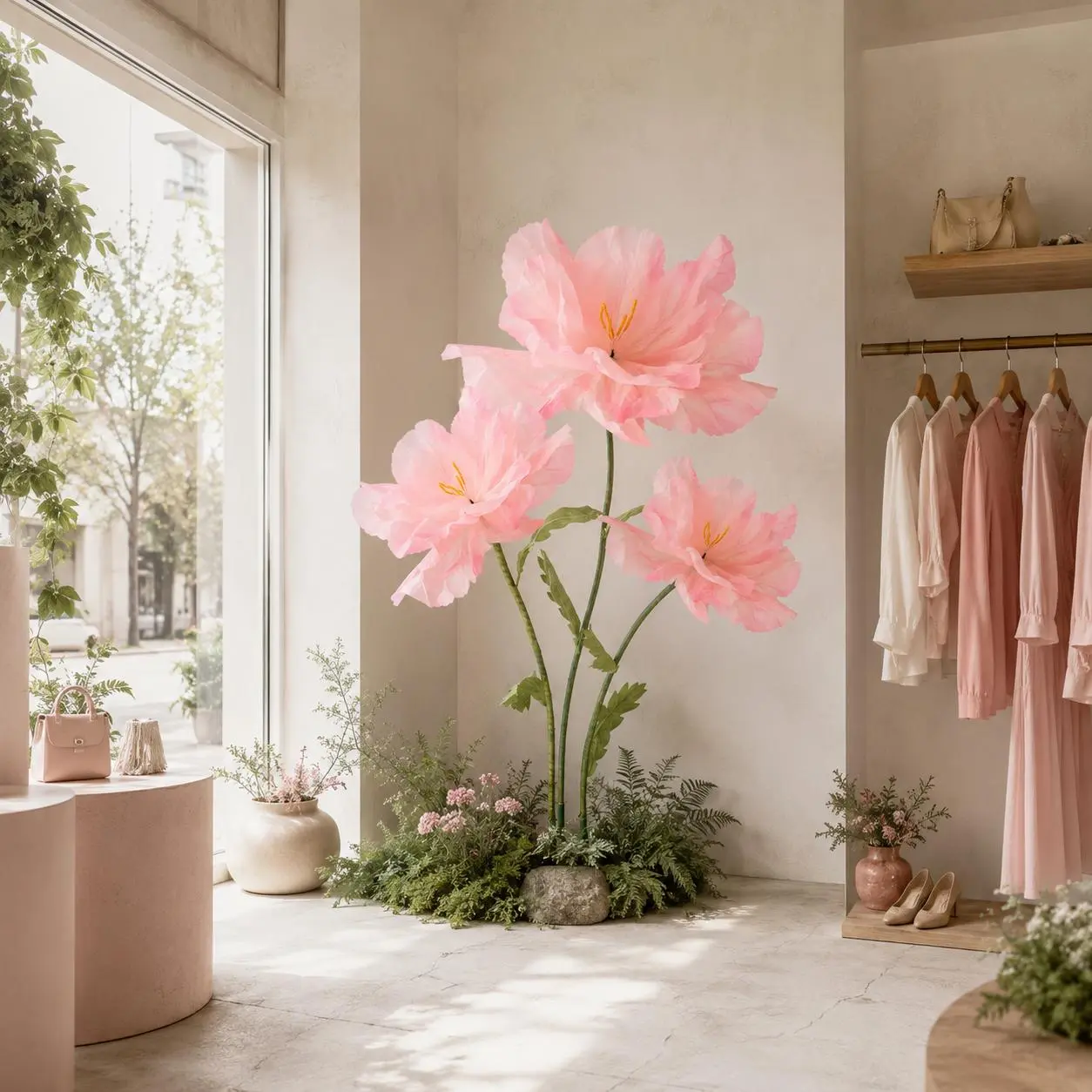 Soft Drama in Full Bloom - Giant Paper Flowers, Oversized Floral Props for Indoor and Outdoor Weddings, Parties, Photo Backdrops and Event Displays