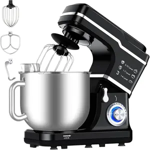 7.5 Qt Stand Mixer, 10-Speed Tilt-Head Electric Food Mixer with Stainless Steel Bowl, Includes Dough Hook, Whisk & Flat Beater for Baking Bread, Cakes & Cookies, Black