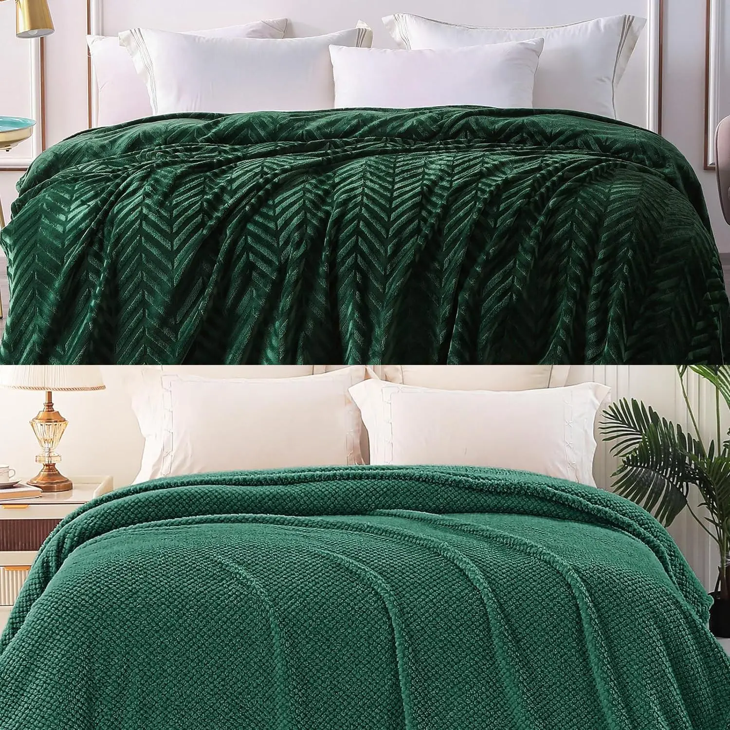Chevron Bed Blanket  and Jacquard Bed Blanket , Soft, Lightweight and Warm