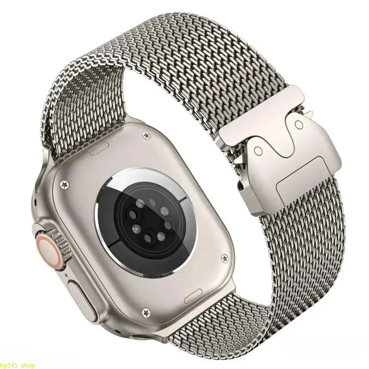 Premium Titanium Milanese Loop Watch Band With Secure Parachute Buckle, Breathable Durable Metal Wrist Strap Replacement, Compatible With Apple Watch Ultra 2 49mm & Series 5/6/7/8/9/10, Multi-scene Watch Accessory For Daily Casual, Sports And Business Out