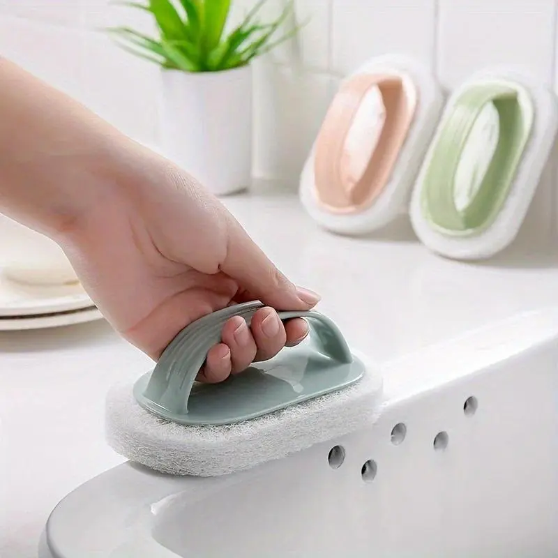 Magic Sponge Brush with Handle - Household Multipurpose Cleaning Tool, Scrubber Sponge Brush Squeegees for Bathroom, Kitchen Use, Household Cleaning Tool, Squeegee And Scrubber