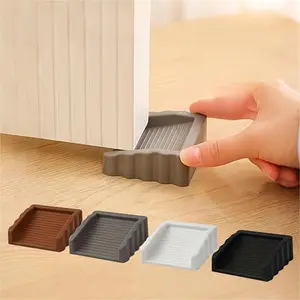 4 Pcs Plastic Windproof Door Stoppers, Anti-Collision Safety Door Block Wedges, Household Door Holders with 4 Optional Colors for Indoor Doors