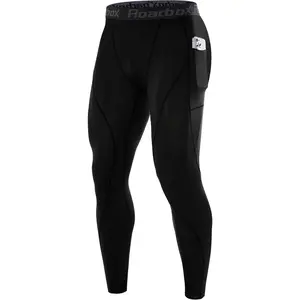 Mens Compression Pants Running Tights with Pockets Sports Workout Leggings Athletic Base Layer for Cycling BasketballGift.