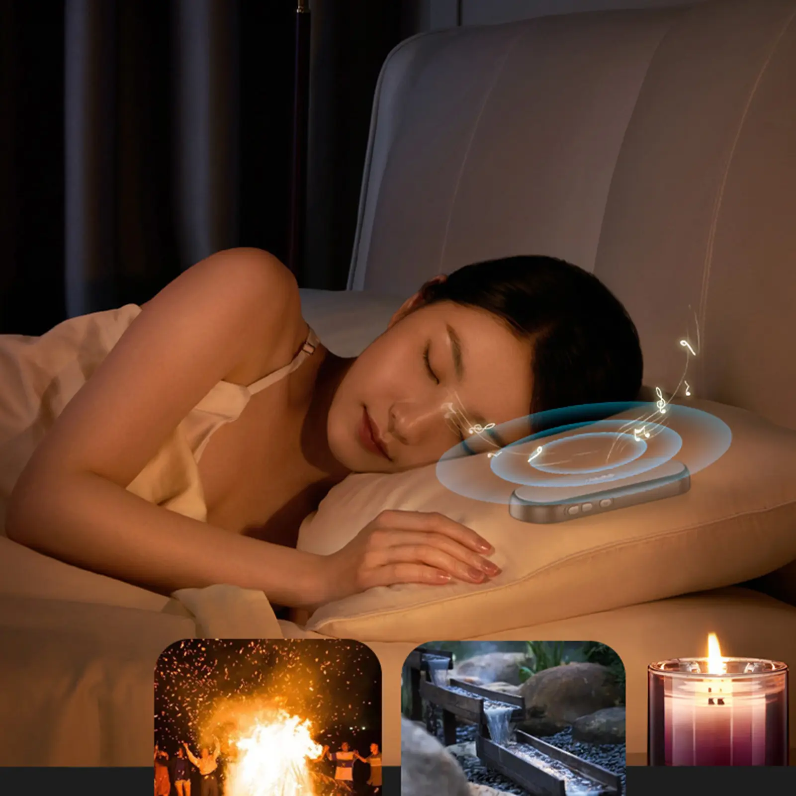 Bluetooth Pillow Speaker White Noise Relaxing Clear Sound Quality Long Battery Life Sleep Aid Device for Sleeping Reading