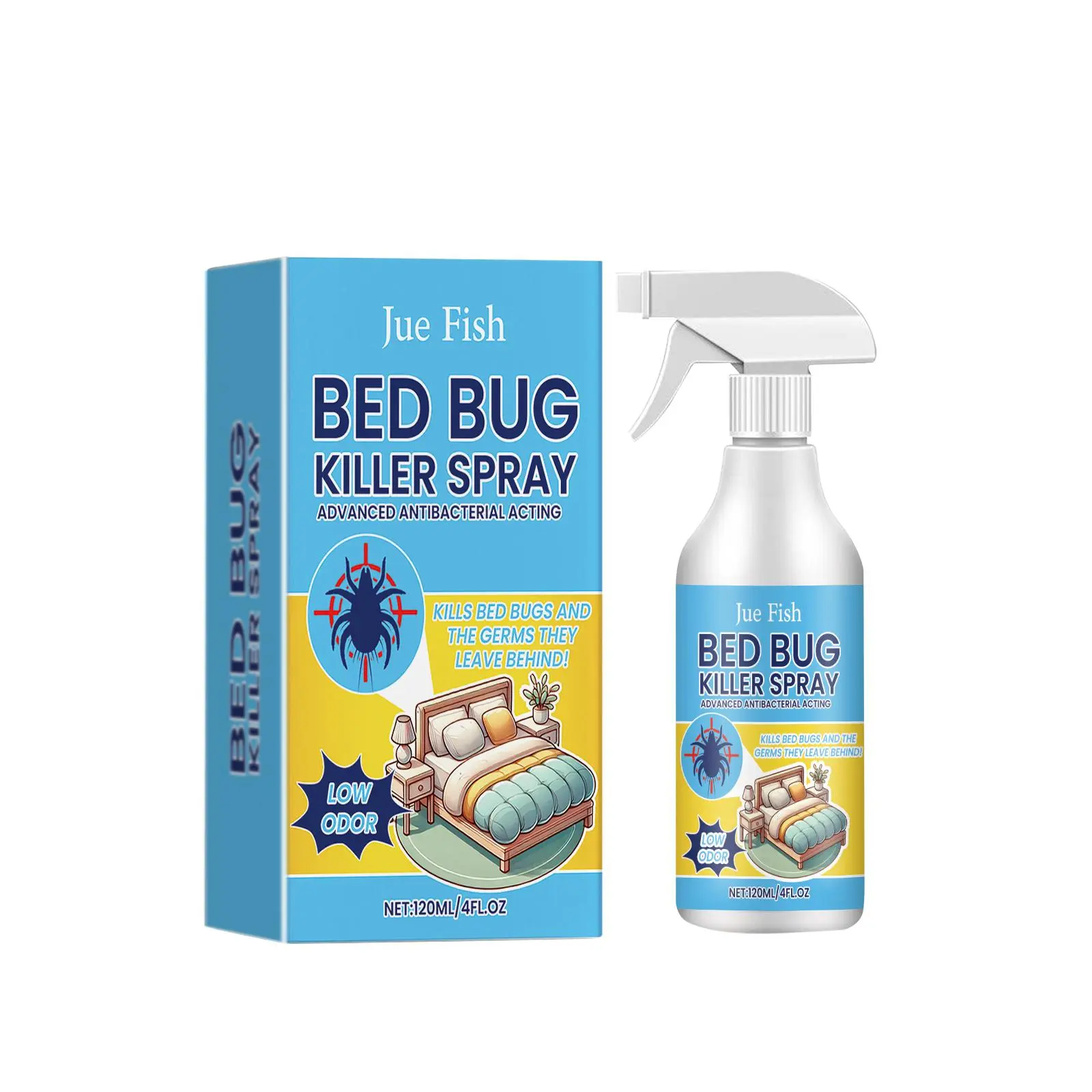 Bed Bug Killer Spray — Kills Bed Bugs on Contact & Eggs — Natural Plant-Based Formula — People & Pet Friendly — No-Rinse — Also for Fleas, Mites, Flies & Mosquitoes, Bed Bug Solutions, Bedbug Spray Bed Bugs, Fleas & Mites