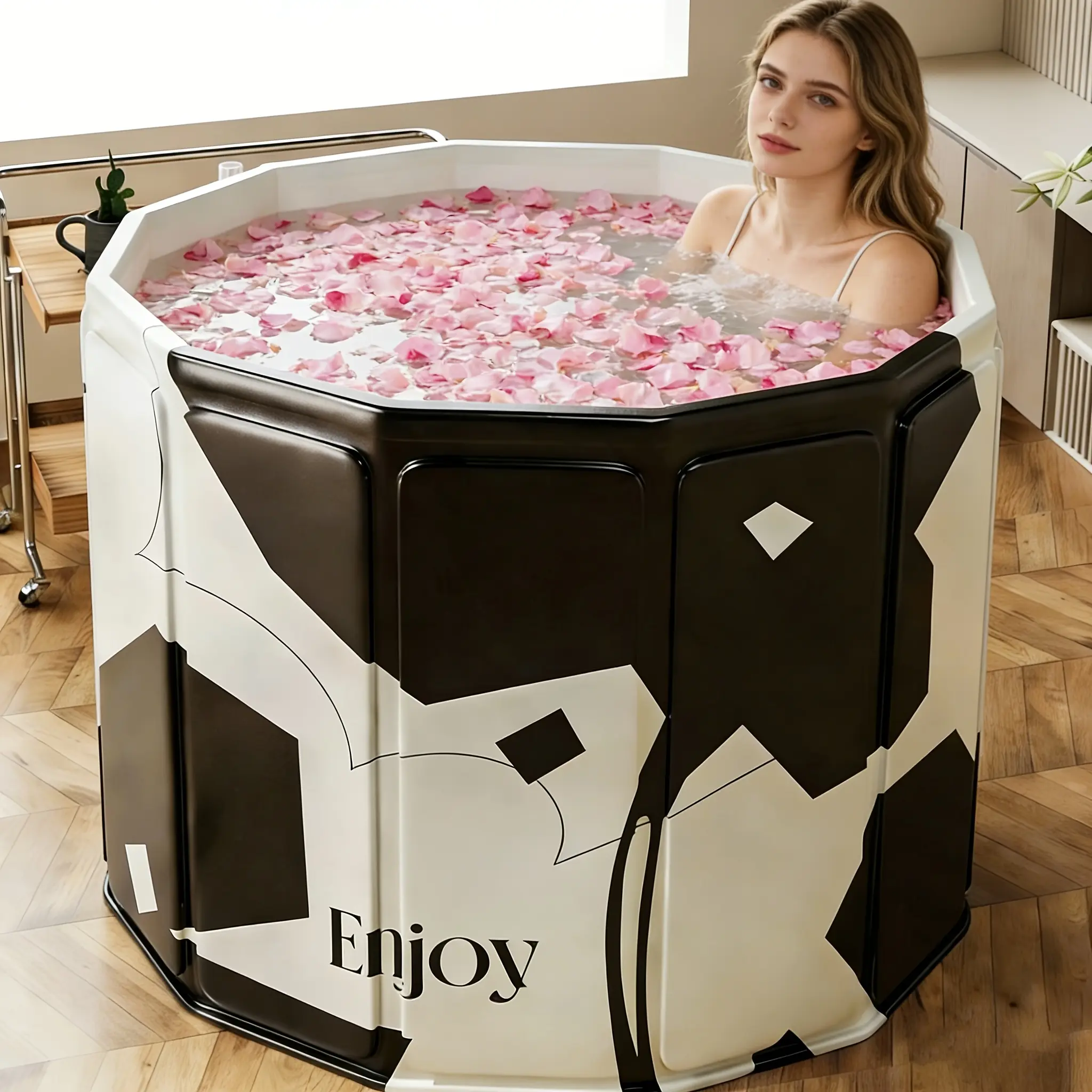 Adult Hot Tub And Cold Soaking Tub, Foldable Full Body Bath Barrel for Home, Multi-Use Storage Bucket with Non-Slip Base, Durable Odorless Space-Saving, Portable for Travel And Small Spaces, Ideal Holiday Gift, Essential Bathroom Accessory
