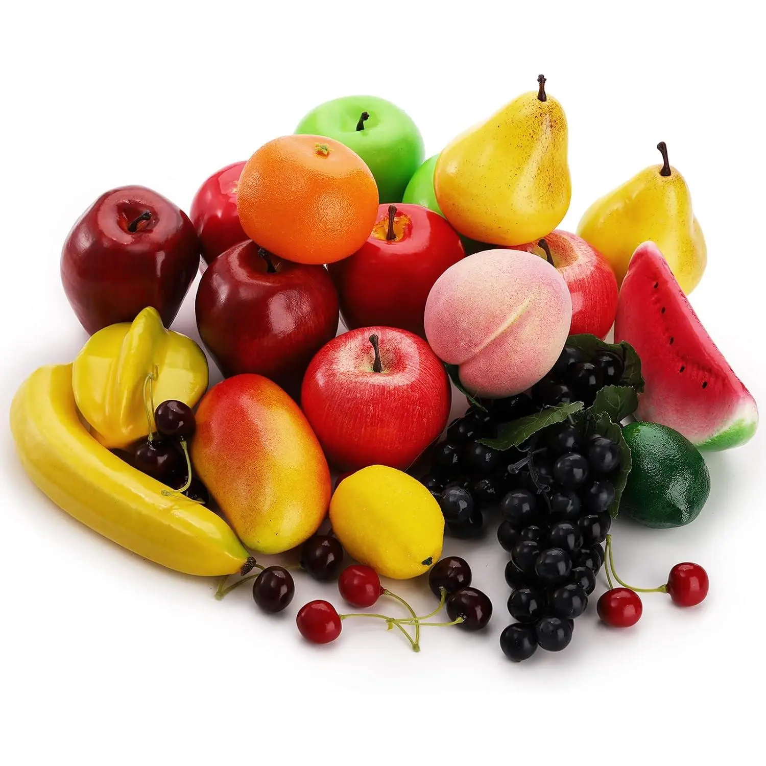 28 count Artificial Fruit, Decorative Lifelike Realistic  Fruit Decor for Christmas  Christmas Party Decoration, Multiple Fruits