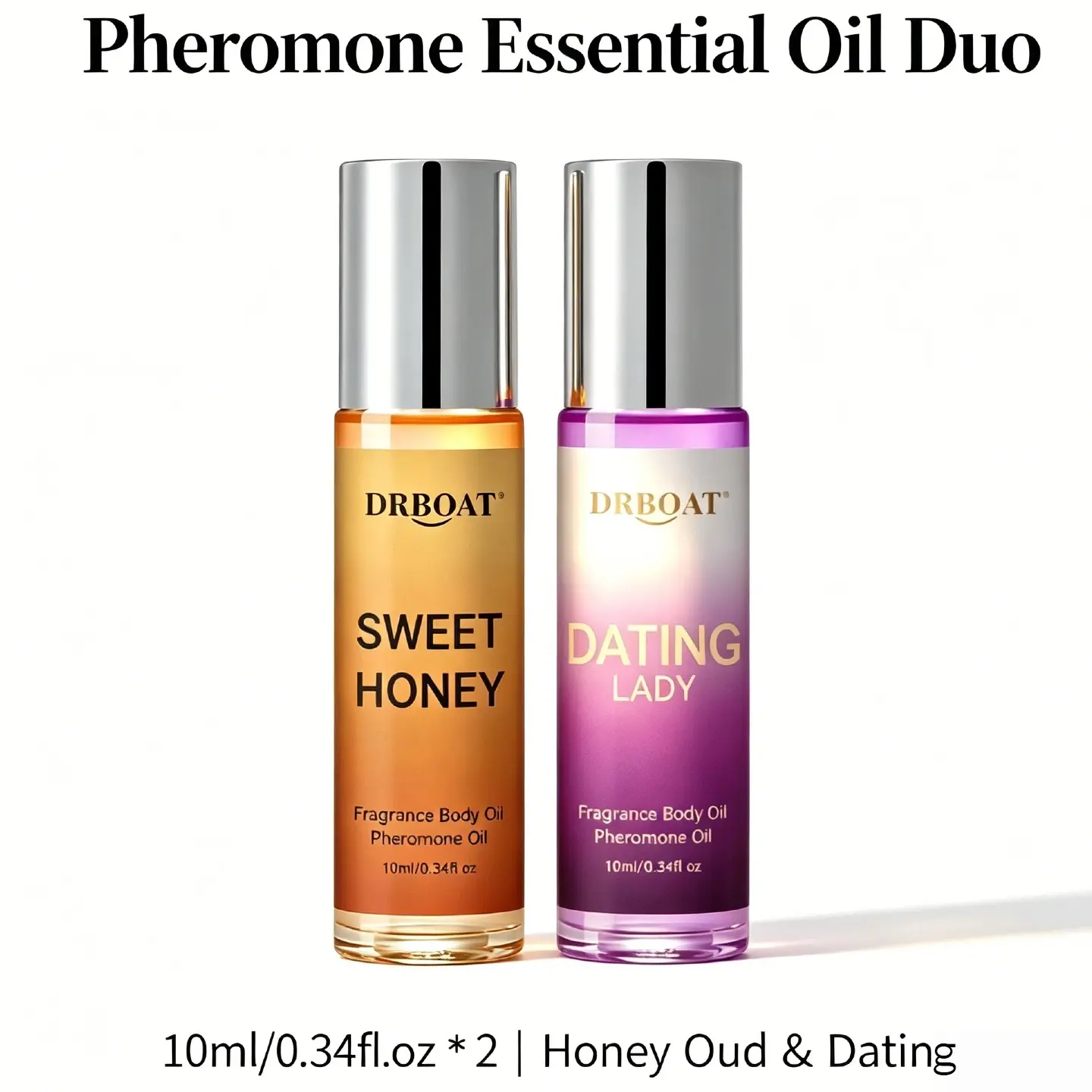 Honey & Dating Pheromone Essential Oil - Sweet Captivating OUD and Roll On Subtle Perfume Oil, Honey Oud & Date | Romantic Everyday Scent | Long-Lasting | Vegan & Cruelty-Free