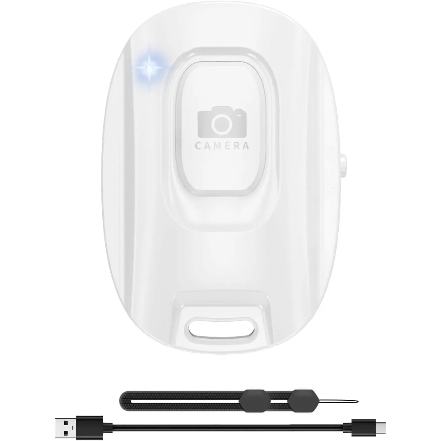 Camera Remote Shutter for  and Android Smartphones, Rechargeable  Phone Remote Control,Selfie Button for Photos and Videos,   Included-White