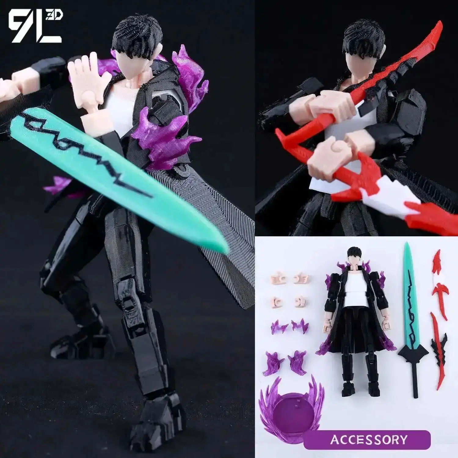 Unisex 9L3D Printed Titan13-T13 Plastic Anime Collectible Action Figure, Version 1.0 Multi-Jointed Movable Parts Dummy13 Toy, Action Figures