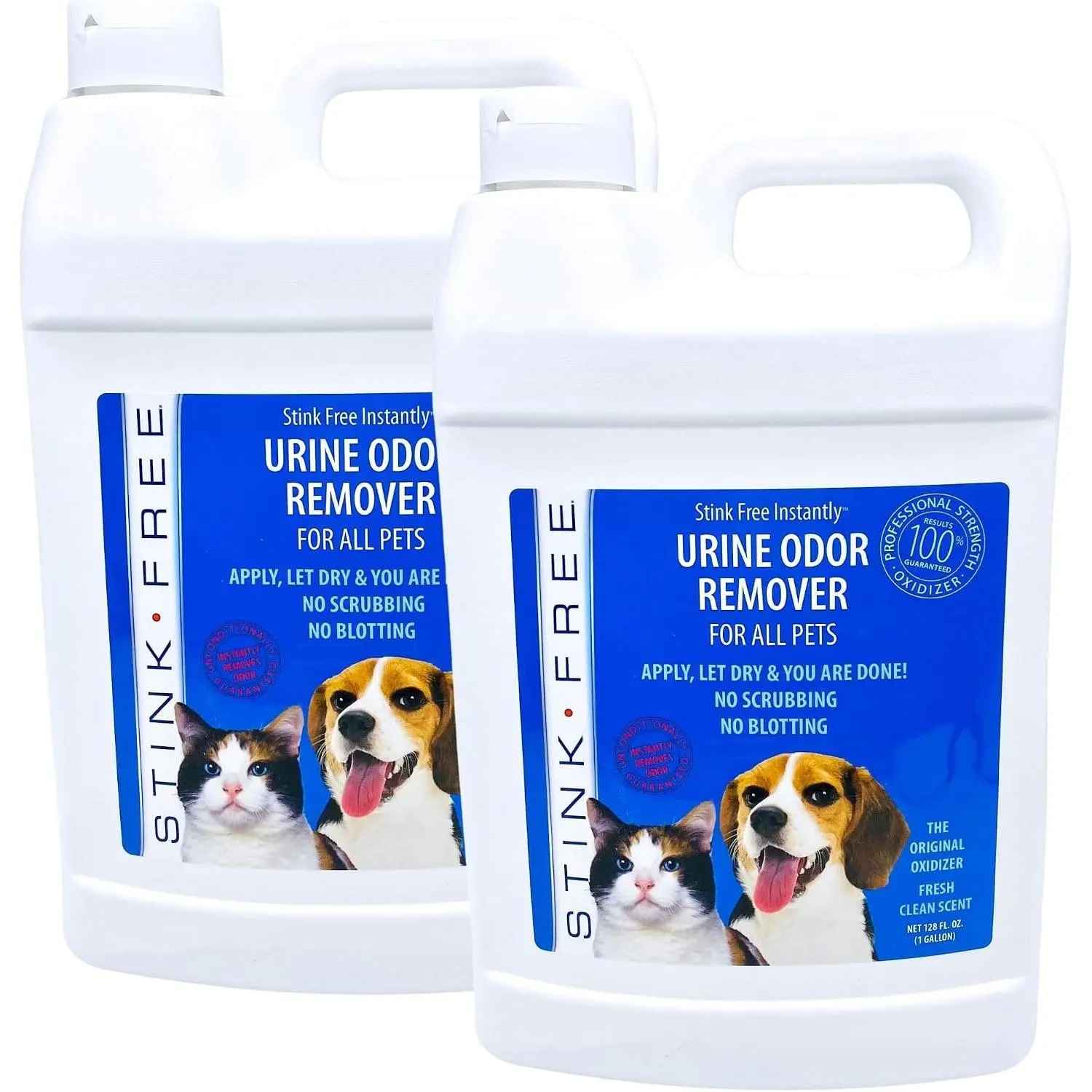 Instantly Urine Odor Remover for Pets - Eliminator for Cat & Dog Pee, Best Oxidizer Based Urine Cleaner for Carpets, House, Rugs, Mattress, etc. 2-128 Oz (2 Gallons)