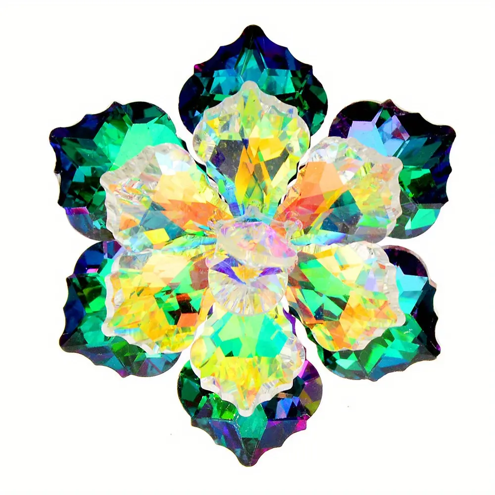 Unisex Handmade Glass Flower Brooch, Everyday Fashion Accessory for Clothes Collars, Multicolor