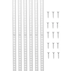 VEVOR Shelf Pilaster, 36.3-inch 8 Pack, Adjustable Shelf Brackets Steel Mortise Mount Pilaster Strip Standards with 32 Screws, Suitable for Wall Shelving System Cabinet Closet Organization
